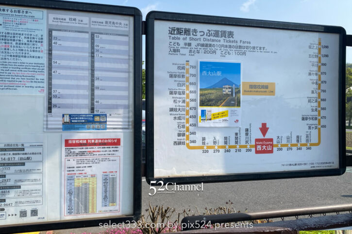 JR最南端の駅鹿児島県西大山駅:ホームから見える開聞岳と春の風景がオススメの観光スポット
