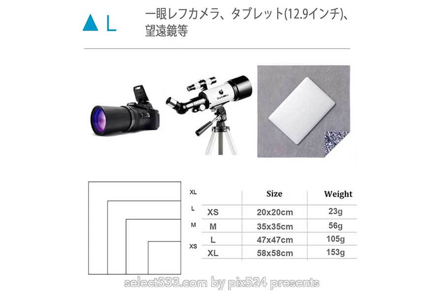 防塵防滴!カメラやタブレット・貴重品の保護に便利な風呂敷!重ねて包んで開閉自由