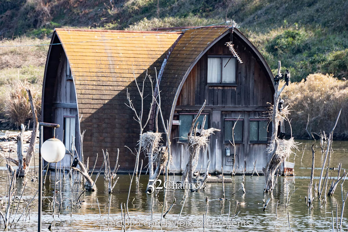 鹿忍グリーンファーム跡：異様な光景拡がる水没ペンション廃墟群！岡山県瀬戸内市牛窓