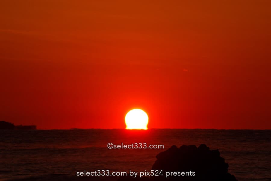 だるま朝日・だるま夕日の撮影!水平線の太陽の蜃気楼いつ見える?関東近郊の撮影地