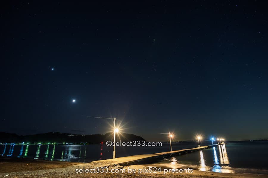 原岡桟橋の夕焼けと薄明の撮影!海に伸びる桟橋と富士山の風景!人気夕陽スポット原岡海岸