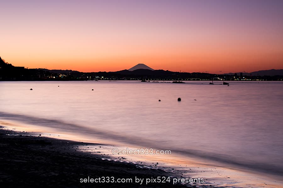 走水海岸の富士山!走水海水浴場からの夕焼けと富士山の絶景!横須賀の富士山撮影地
