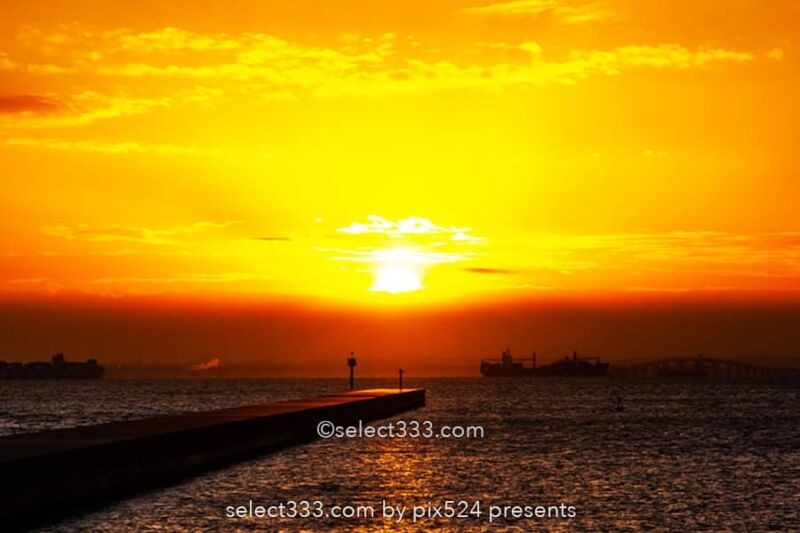 東扇島東公園かわさきの浜の朝日撮影!東京湾岸日の出スポット!アクアラインが見える地