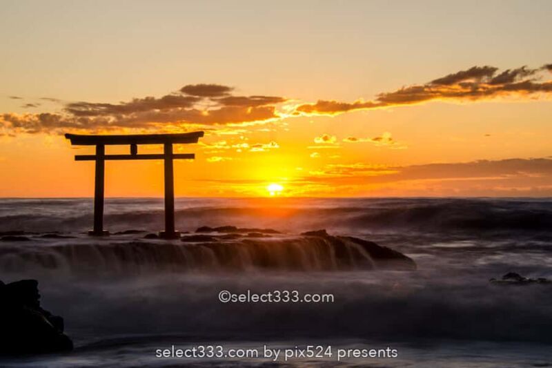 神磯の鳥居と朝日の撮影！大洗磯前神社・海からの日の出と朝焼け！パワースポットの風景