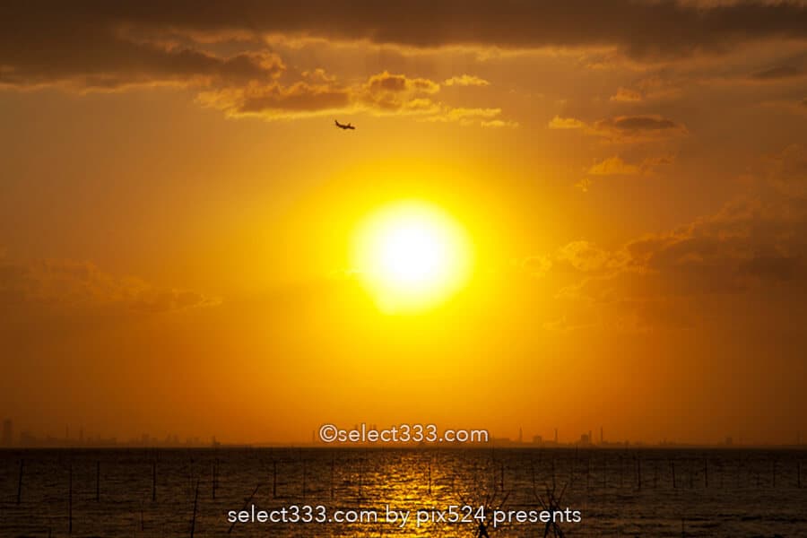 金田みたて海岸の夕日・夕焼け撮影地！富士山も見える海の風景！内房の夕陽スポット
