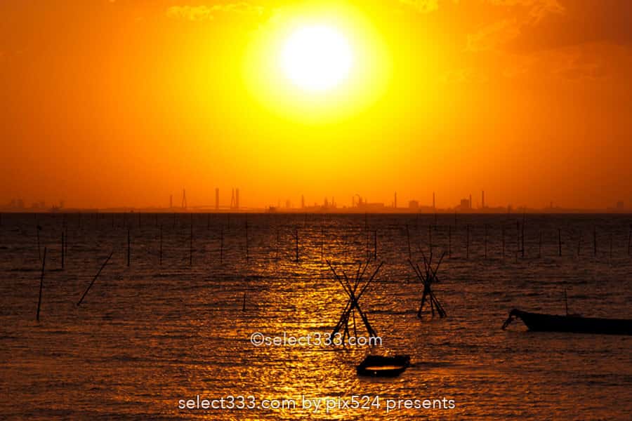 金田みたて海岸の夕日・夕焼け撮影地！富士山も見える海の風景！内房の夕陽スポット