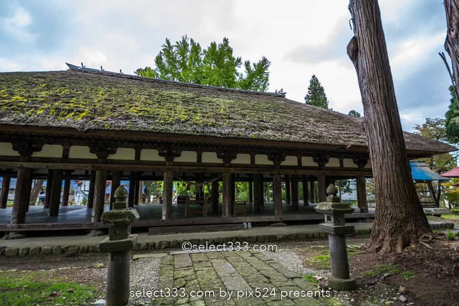 新宮熊野神社の長床と大イチョウ！黄葉が見事な喜多方の名勝！熊野三山を祀る神社