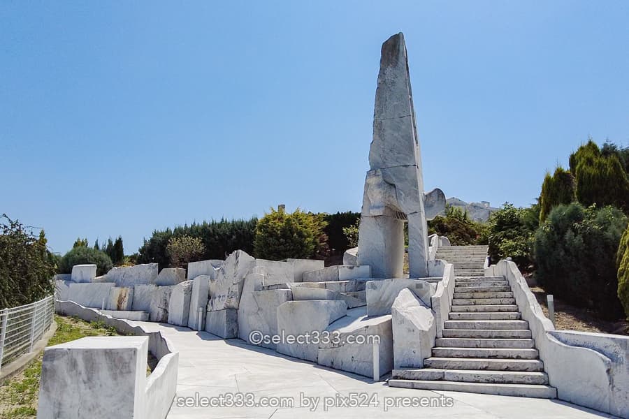 未来心の丘：地中海の雰囲気が味わえる広大な大理石の丘の景色！しまなみ海道の観光地