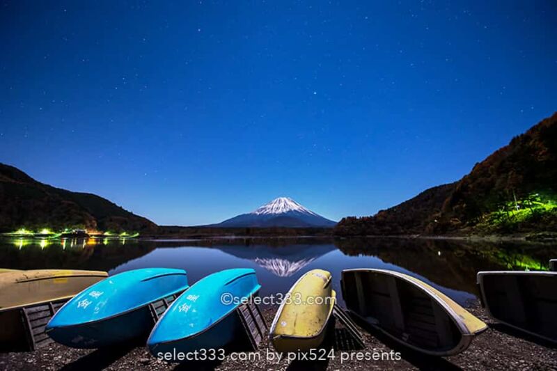 精進湖と逆さ富士の撮影！朝焼けと夜・車と富士山が撮れる景勝地！リフレクション撮影