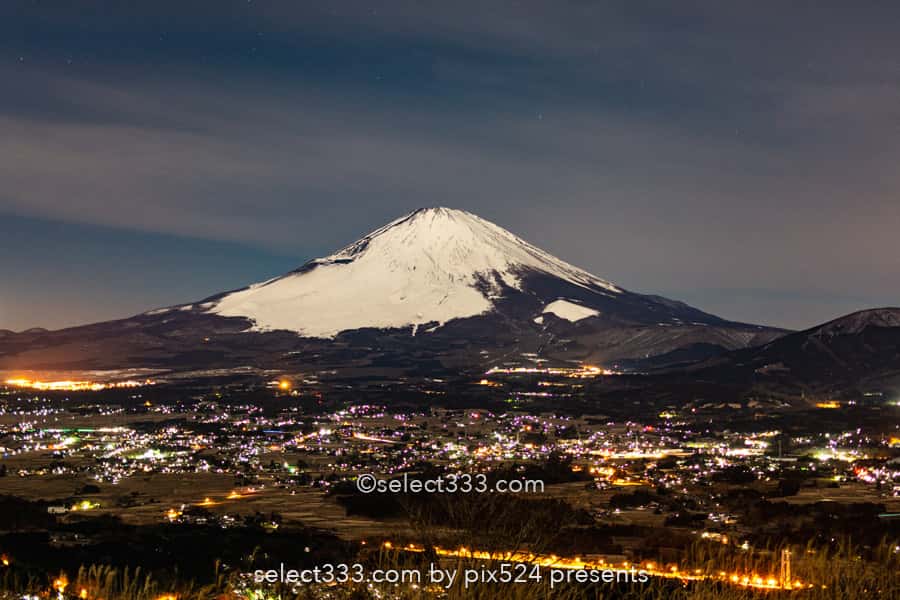 夜の富士山の撮影!月明かりで映える富士山!月夜の風景撮影!富士山の撮影地