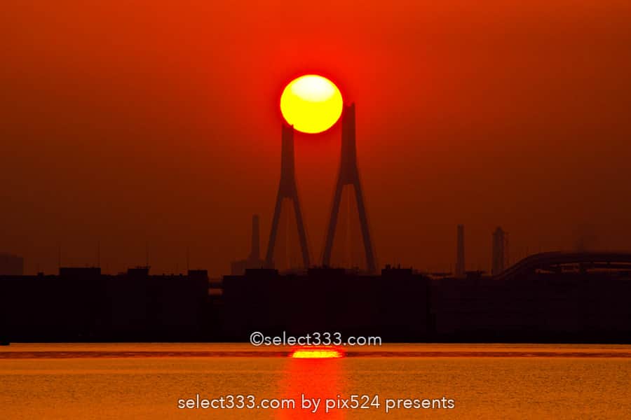 日の出の方角と位置を知り朝日の撮影計画!横浜の湾岸朝日撮影!日の出撮影の応用