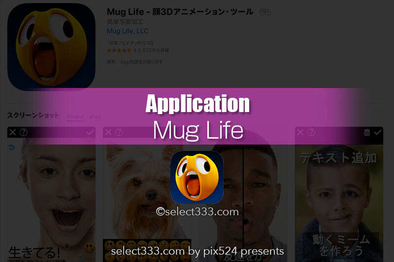 顔写真を動かす3DアプリMug Life！顔写真をアニメでインスタに！Mug Lifeの使い方