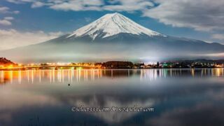 河口湖で夜の富士山を撮ろう!河口湖の夜景や星空と富士山は?冠雪した富士山を狙う!