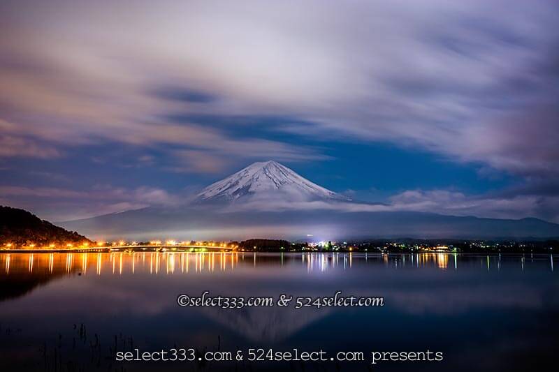 河口湖で夜の富士山を撮ろう!河口湖の夜景や星空と富士山は?冠雪した富士山を狙う!