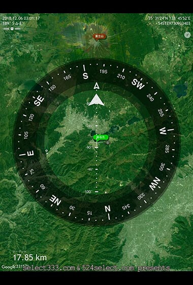 現在地から遠景距離測定！スパイ気分の風景撮影アイテムアプリ！CommanderCompassGo