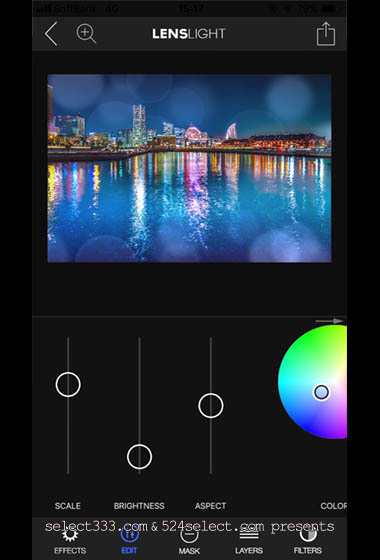 Lens Light!インスタ映えするボケやフレア・キラキラ加工アプリ!レイヤーでアレンジ