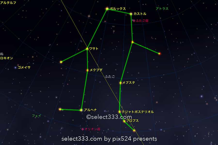 ふたご座:星座とギリシャ神話!撮影と観測の時期や時間とは?冬の星座の撮影